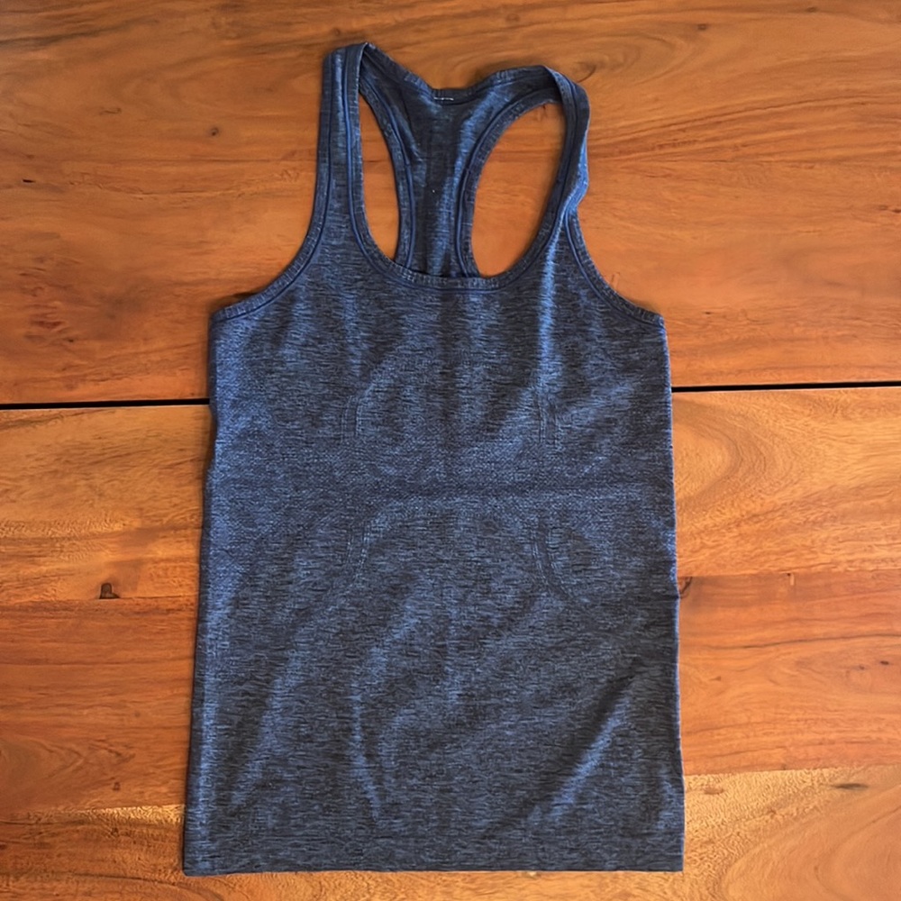 Blue Lululemon swiftly running tank